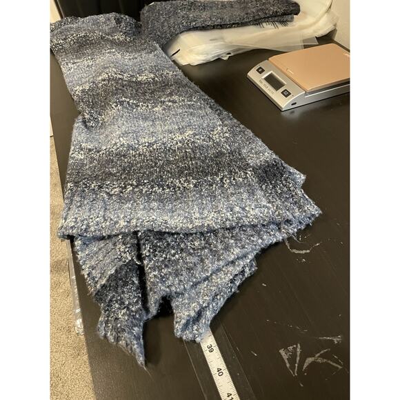 PrAna Womens Cardigan Large Blue Gray Wool Blend Open Front Duster Boho Cozy - Picture 6 of 7